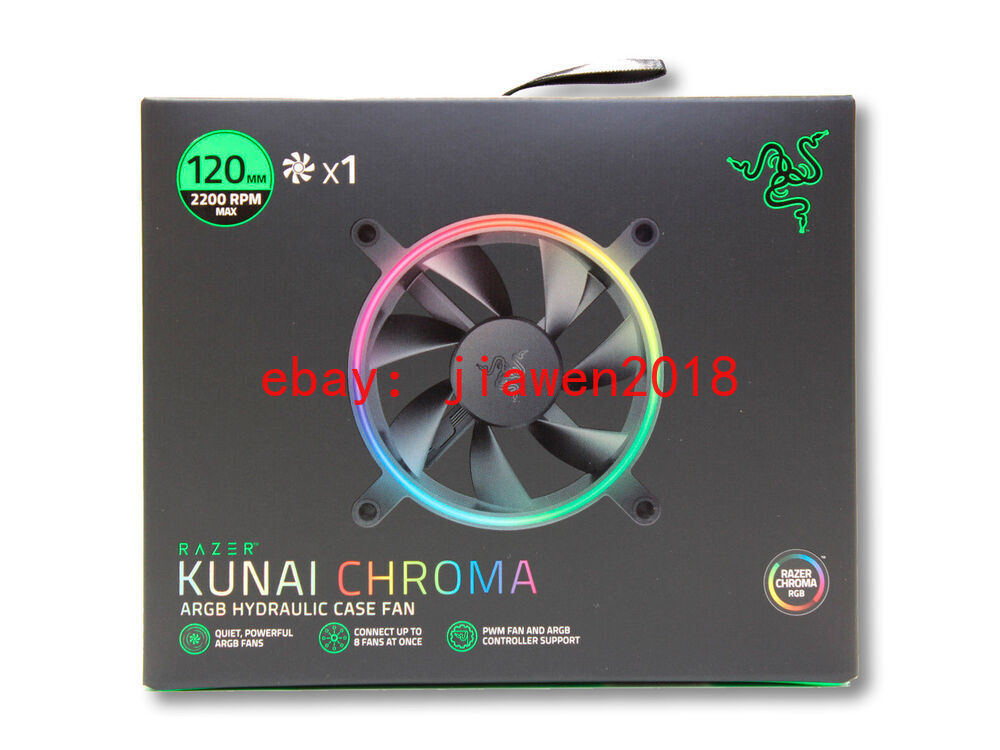 Razer Kunai Chroma 120mm 2200 RPM Max ARGB Led Hydraulic Razer Kunai Chroma 120mm 2200 RPM Max ARGB Led Hydraulic