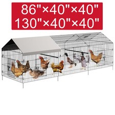 86" / 130" 40" 40" Chicken Coop with Waterproof Cover Outdoor Chicken Run House
