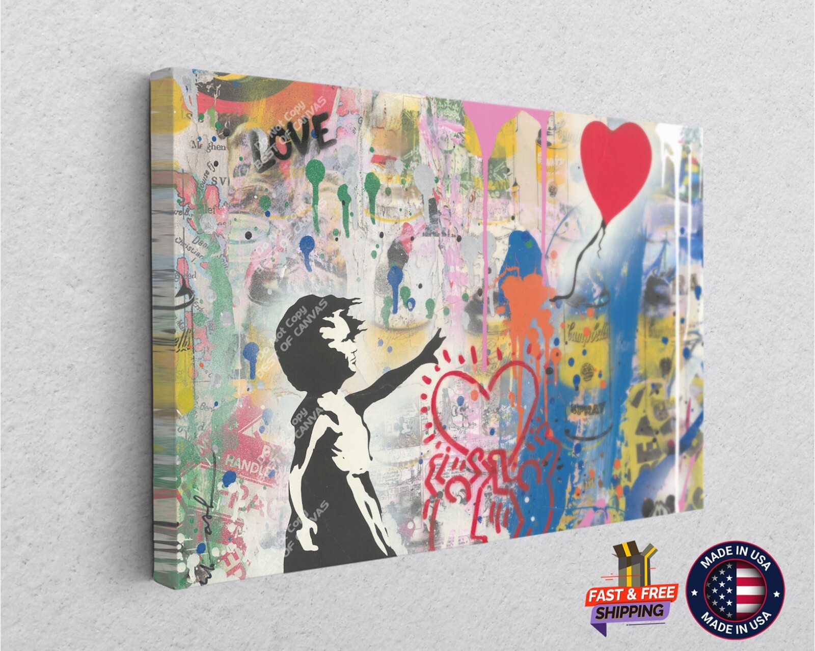 There Is Always Hope Colorful Banksy Street Wall Design Painting Canvas ...