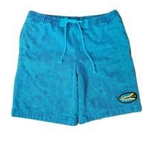 VTG OP Ocean Pacific 80's Men's L Cotton Canvas Shorts Dogtown RASTA Logo Aqua