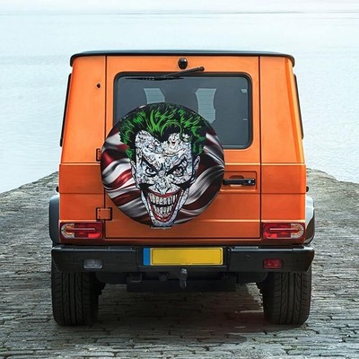 Joker Face Laughing American Flag Ha Ha Ha Car Spare Tire Cover 27''-34''