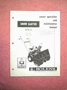 BOLENS ARTIC 70 2 STAGE SNOWBLOWER SNOWTHROWER OWNER'S MANUAL FORM