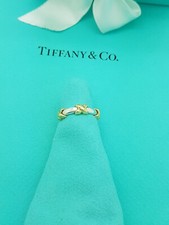 Tiffany & Co. Silver and 18K Yellow Gold KISS X Ring O UK, 7.15 US, 55 EU