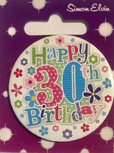 Small Birthday metal badge with safety pin, 30th/40th, brand new - Picture 18 of 24
