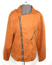 West Louis Tan Western Jacket Biker Womens Size Small Full Zip Pockets Nwt