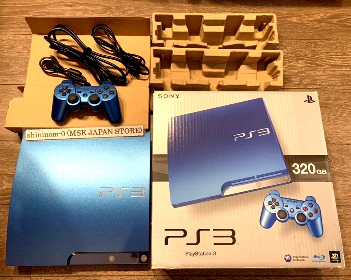 PS3 CECH-3000B SB Splash Blue 320GB Game console Boxed Japan SONY