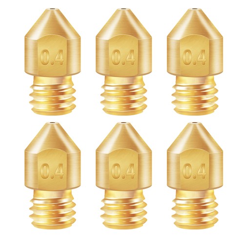 6 SZTUK Drukarka 3D Mosiężna miedź Dysza wytłaczarki MK8 0,4mm do CR-6 SE X1F8