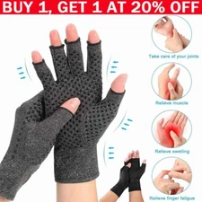 Compression Gloves Anti Arthritis Fingerless Pain Relief Joint Support With Grip