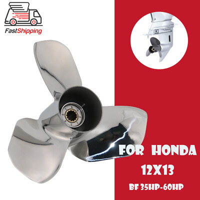 12x13 Boat Outboard Propeller Fit Honda Engine 35-60HP Stainless Steel 13 Tooth