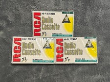 3 RCA Hi-Fi Stero Audio Cassette 90 Minute Normal Bias New and Sealed Blank