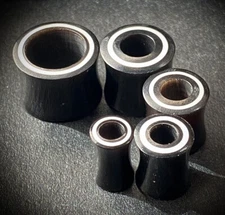 PAIR Double Flare Horn Tunnels w/ Bone Rim Ear Gauges Earlets Organic Plugs