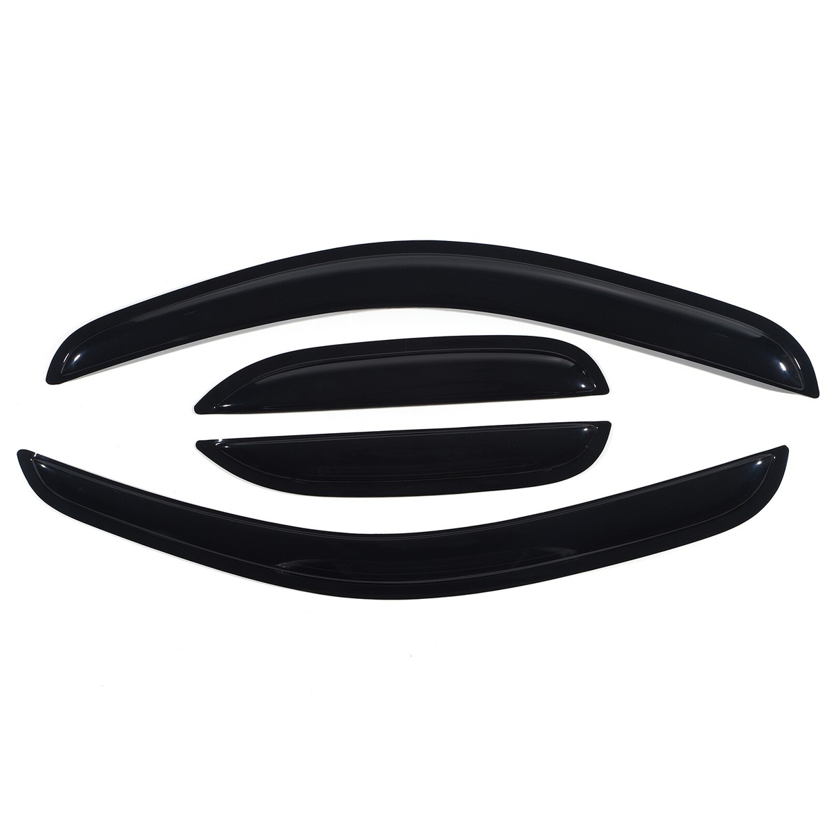 Ikon Motorsports In-Channel Window Visors For 2007-2013 Chevy Silverado & GMC Sierra 1500, 2008-2014 2500 3500 HD Crew Cab, Waterproof, 4PCS - Foto 12