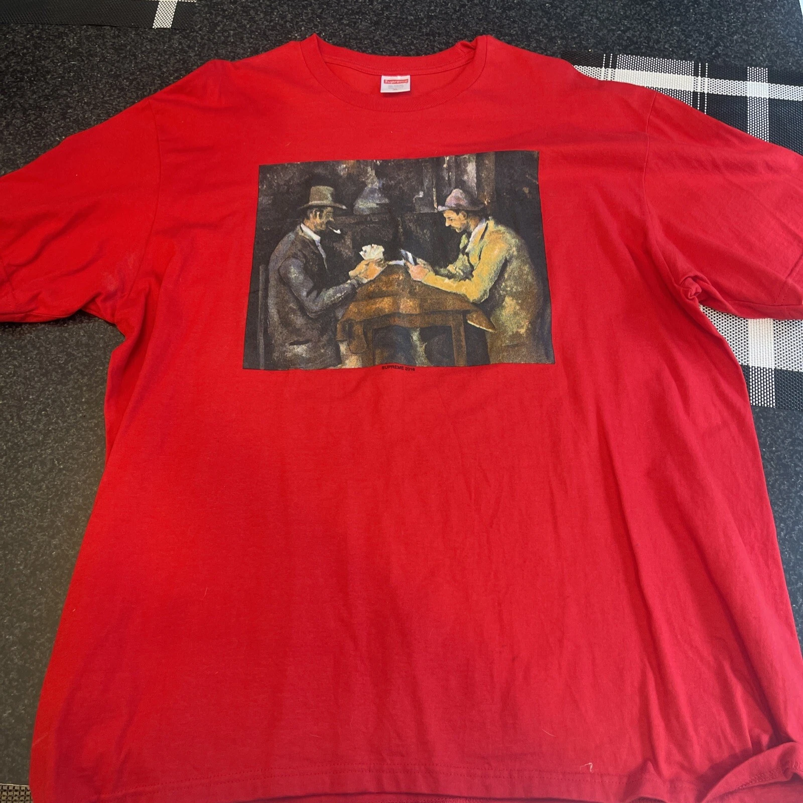 T shirt rouge Lafayette Street 2018 Supreme Collection taille XL