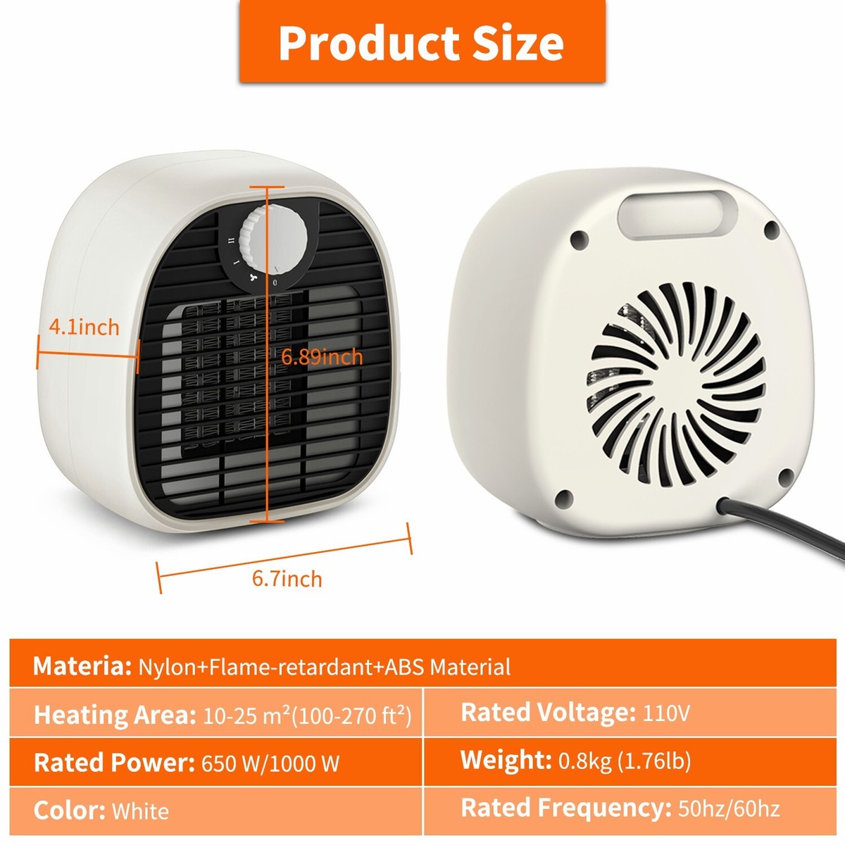 1000-Watt Portable Mini Electric Heater Ceramic Small Space Personal Home  Office | eBay
