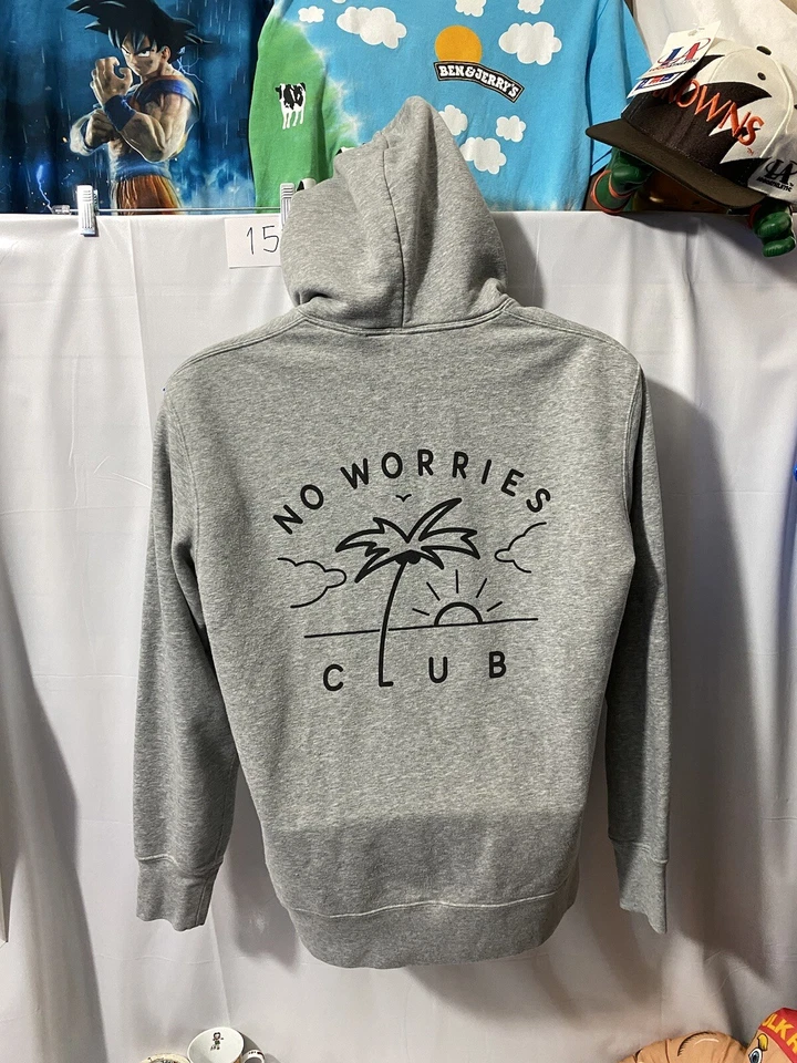 Uniqlo UT Sudadera con Capucha Para Hombres Pullover Suéter Talla M No Worries Club Pulgares para arriba Foto 2 de 4