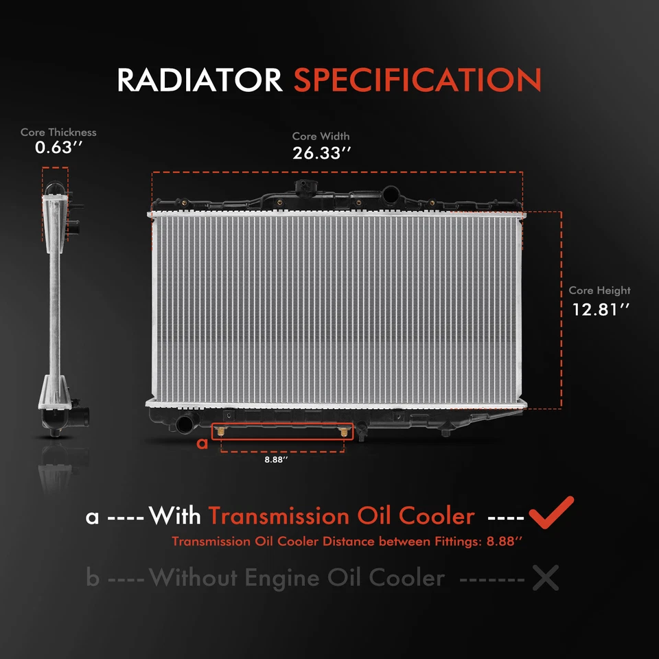 Radiator for Chevy Nova 1985-1988 Toyota Corolla 1984-1988 1.6L 1.8L Auto Trans. - Image 2 of 4