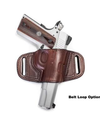 QUICK DRAW BELT SLIDE HOLSTER FOR COLT 1911 4'' - RIGHT HAND- BLACK / BROWN