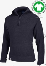 Grote Johannis Zip Sweater Sailor  Men 56/ XL  Navy Blue Merino 100 Wool Germany