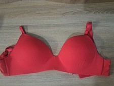 Victoria's Secret T Shirt Lightly Lined Wireless Bra Lipstick RED VS 32DD