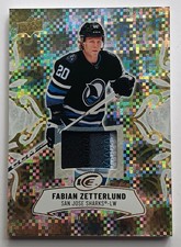 2024-25 UD Ice Gold Patch Fabian Zetterlund /25 Sharks Senators 