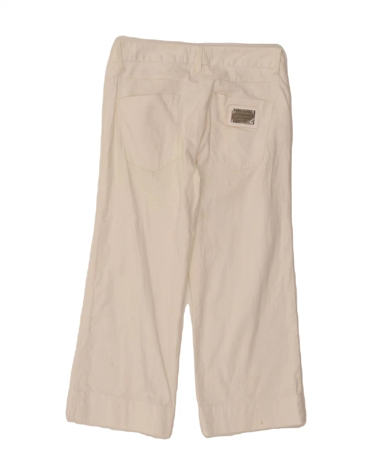 Pantalón informal recto Dolce & Gabbana para mujer IT 42 mediano W28 L28 blanco DX19 Foto 2 de 4