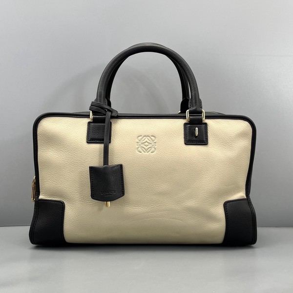 Authentic Pre‑owned Loewe Two‑Tone Leather Amazona 36 Handbag