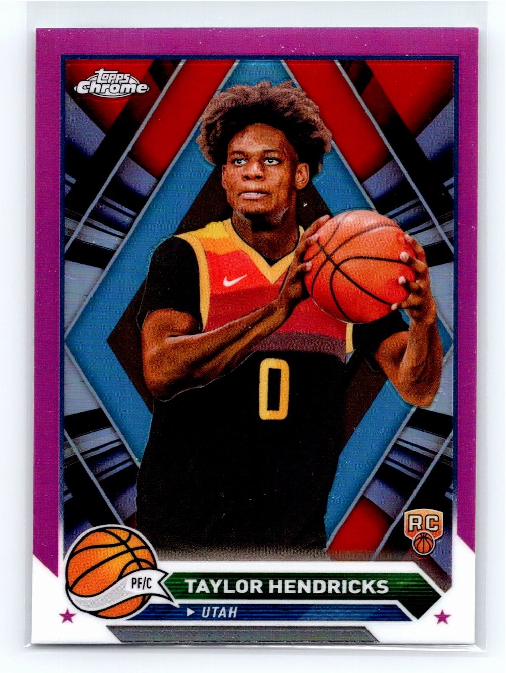 2023-24 Topps Chrome #147 Taylor Hendricks Pink Refractors