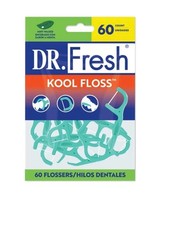 Dental Floss Picks in Easy Resealable Packaging Kool Floss Waxed, Mint 60 cnt.