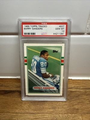 1989 Topps Traded Barry Sanders (RC) #83T Gem MT PSA 10 Detroit Lions