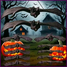 5 Pcs Halloween Black Simulation Bat Pendant for Halloween April Fools' Day