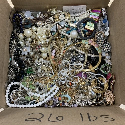 Huge 26 Pound Vintage to Now Costume Jewelry most wearable some craft/repair LOT