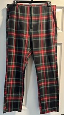 Old Navy High Waisted Pixie Skinny Ankle Pants Women s 10 Red Tartan Plaid New