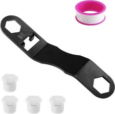 RV Water Heater Drain Plug Kit, with Angled Wrench, 4 Pcak 1/2" NPT