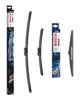 Vauxhall Corsa E Wiper Blades Set Front + Rear 2014 Onwards BOSCH AEROTWIN