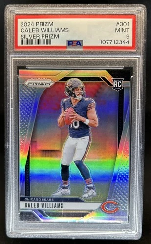 2024 Panini Prizm Caleb Williams RC Silver Rookie #301 Bears PSA 9