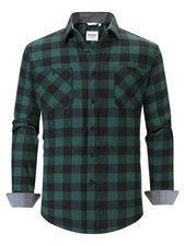 Men's Flannel Plaid Shirts Long Sleeve Button Down Shirt Casual Cozy  Warm F...