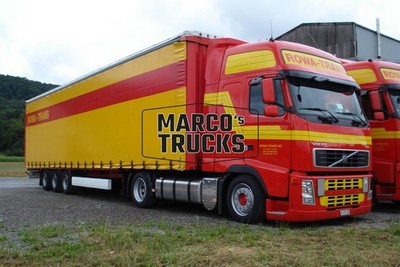 LKW Foto Volvo FH 440 Planensattelzug Schweiz rot ROWA-TRANS ROWA-TRANS A #i5va