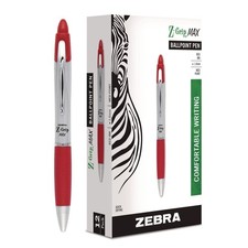 Zebra 22430 1 mm Retractable Medium Z-Grip MAX Ballpoint Pen - Red 1-DZ New