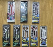 Zipper Earphones No Tangle Hands Free Mic Volume Control Earbuds New Lot of 8 