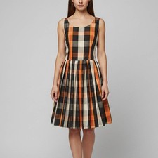 Red Valentino Multicolour Plaid Silk Blend FitAndFlare Mini Dress S