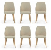Stuhl Beige Modern Luxus Esszimmerstuhl Polsterstuhl Lehnstuhl