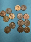 Lot of 14 Thin Planchet/Die Strike Errors Lincoln Wheat Cents 19**, 194*, 195*
