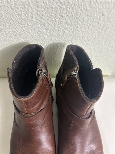 Teva Brown Leather Ankle Harness Zip Chelsea Boots Women Size 10 - Picture 9 of 21