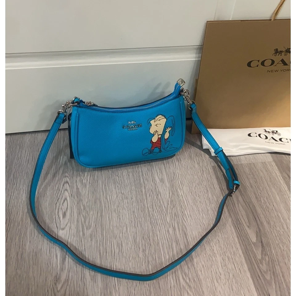 COACH CBM31 Teri 单肩包皮革牛仔裤限量合作 Linus 蓝色 — 第 3/4 张图片