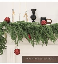 NEW 2PCS 9FT Christmas Cedar Garland Indoor / Outdoor Realistic Cedar Decoration