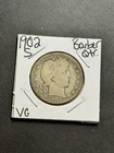 1902 S Barber Silver Quarter VG Very Good U.S. 25c Type Coin (Raw18778)