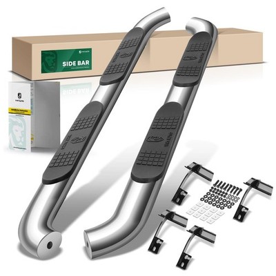 4 Oval Running Boards Ford F-150 15-26 F-250/350 17-26 SuperCab Stainless Chrome