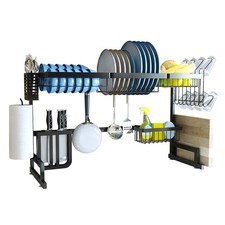 Over The Sink Dish Drying Rack - Stainless Steel Adjustable 33''-40'' 2-Tie...