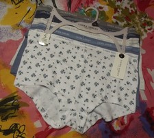 5 NEW LAURA ASHLEY LS3052 5PKF LOGO WAISTBAND COTTON BOYSHORT PANTIES L