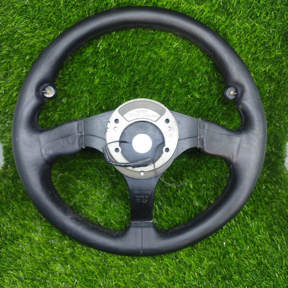 Rare Steering Wheel VICTOR KBA701478 Formula 1 Grand Speed Leather Spokes Black - image 2 of 4